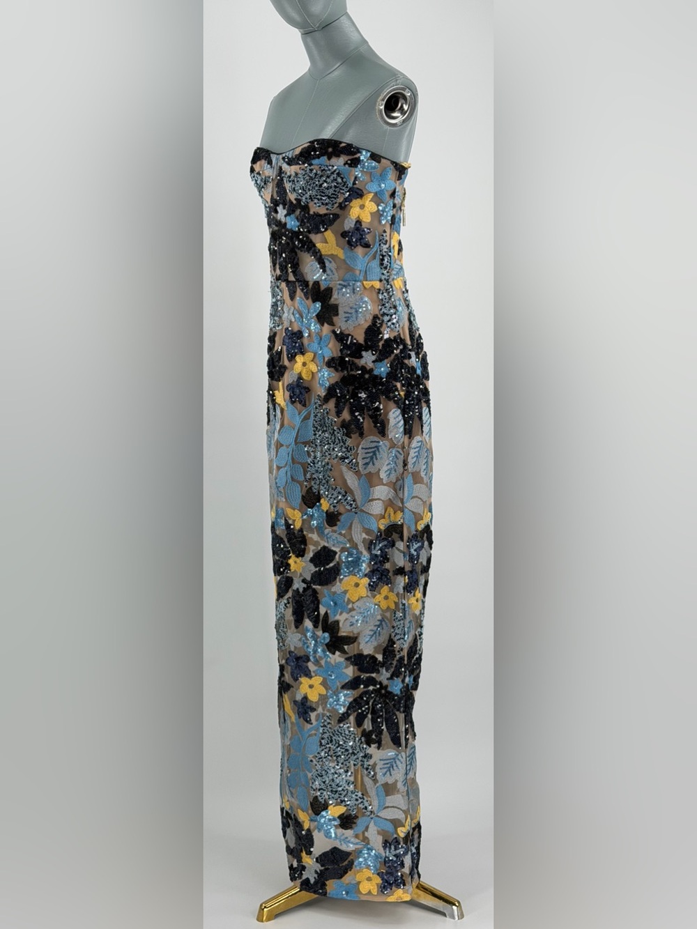 🆕 BRONX & BANCO 🧿 NWOT Dahlia Sequin Maxi Dress, Blue Yellow Multi- Sz XL US10 - Picture 6 of 15